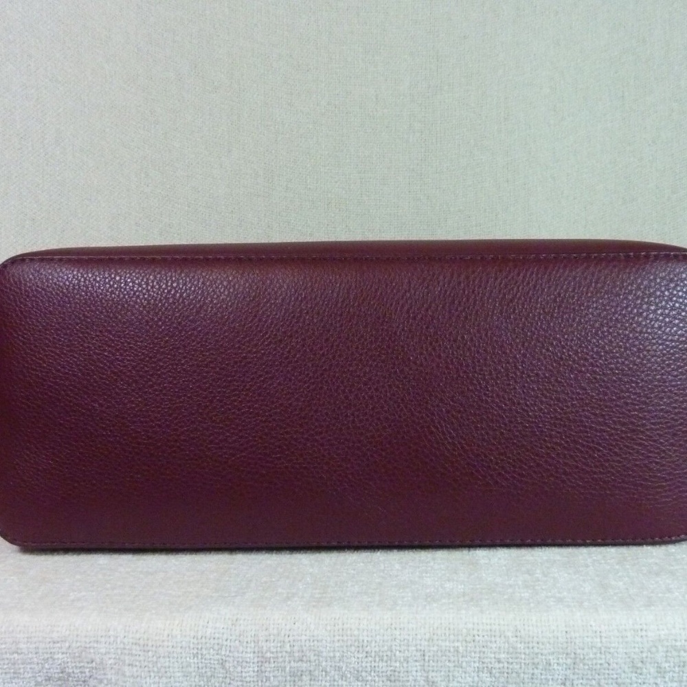 NEW Tory Burch Mcgraw Port/Imperial Garnet Burgundy Leather Large Tote Bag - Picture 6 of 13
